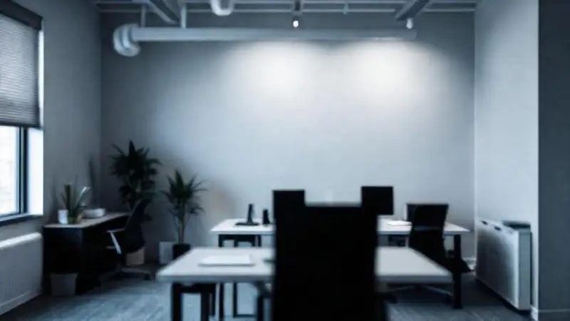 Un espacio de oficina minimalista y sereno