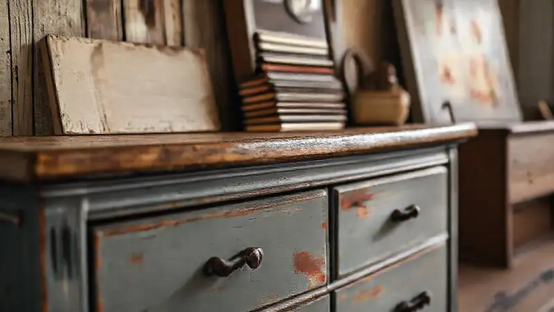 Un armario vintage crea ambiente cálido