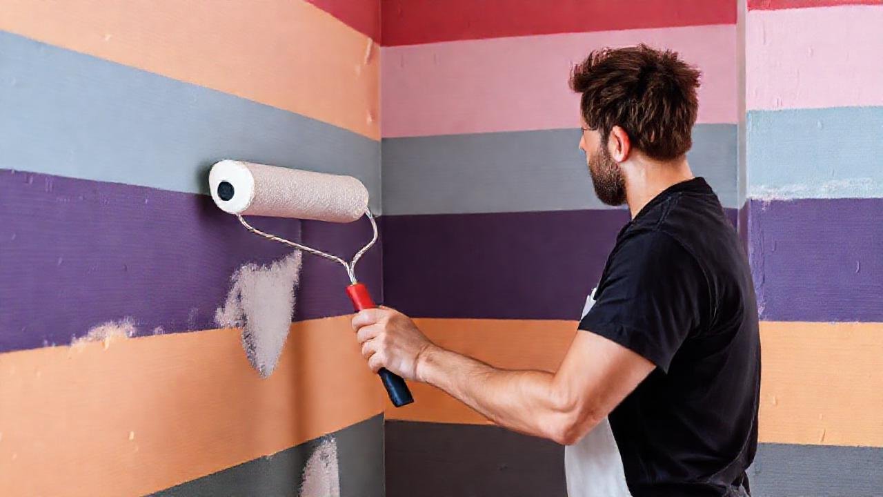 Taller de pintura crea paredes texturizadas