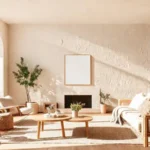 Un salón beige escandinavo