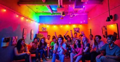 Un diseño interior alegre y vibrante