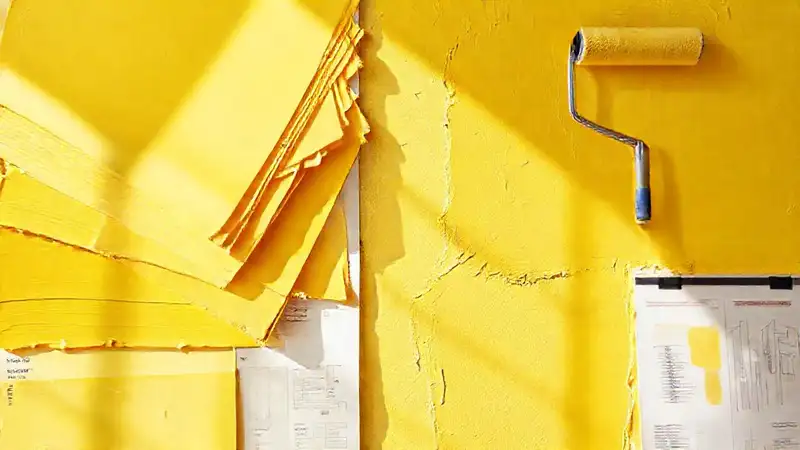 Pinturas amarillas: comparación y textura