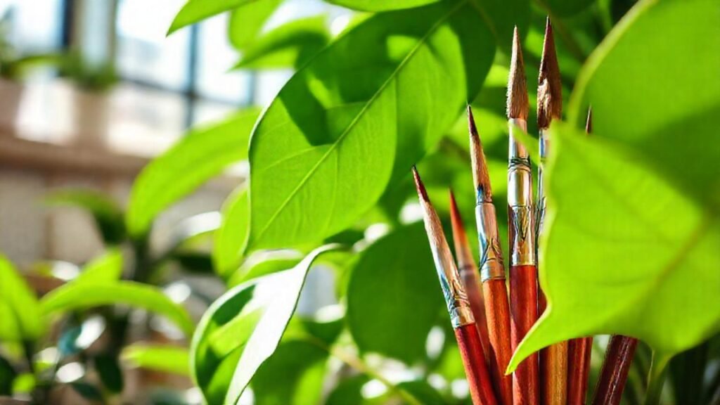 Pinceles ecológicos capturan verde y luz