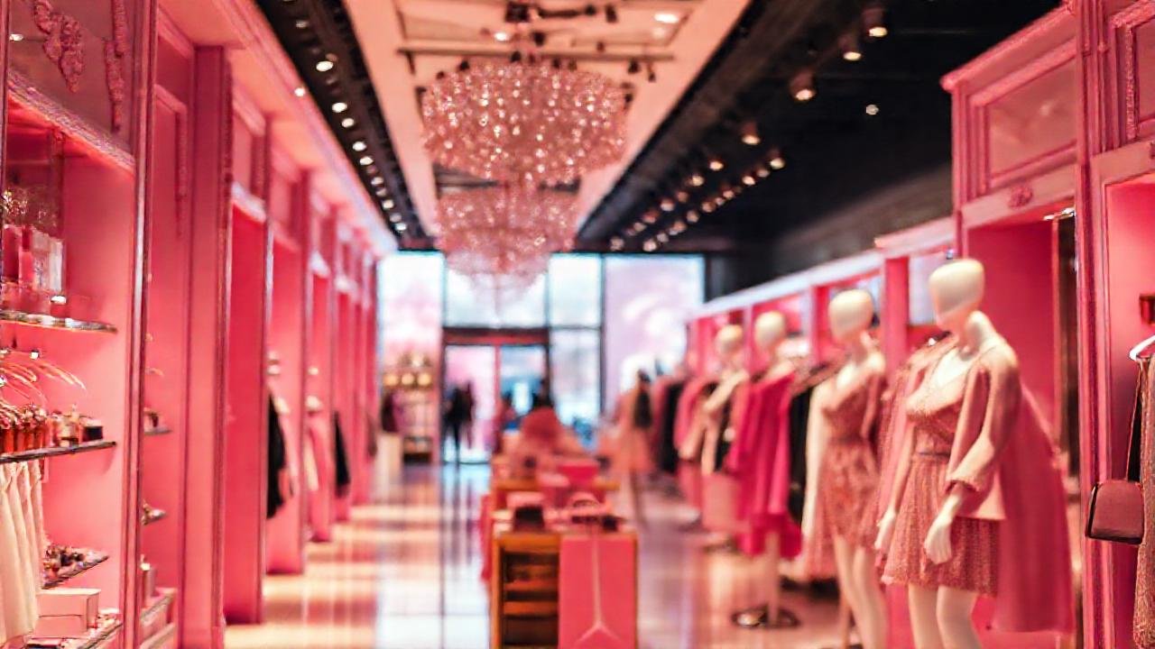 Una tienda rosa, elegante y acogedora