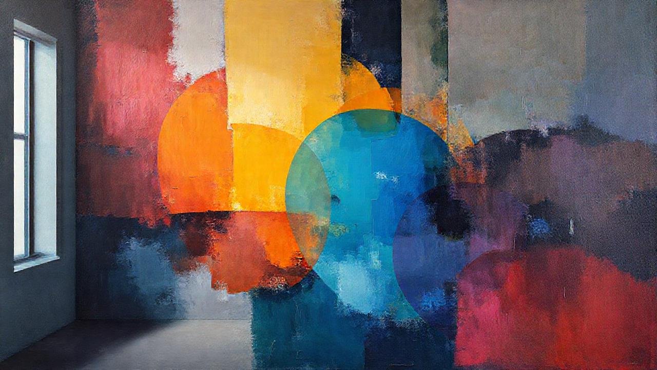 Pintura abstracta evoca calma y reflexión