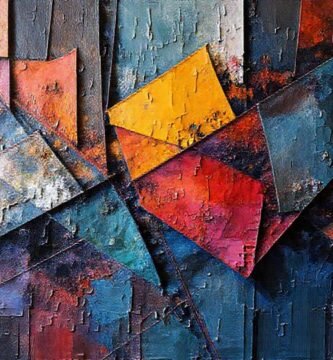 Pintura abstracta crea profundidad y color