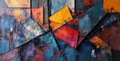Pintura abstracta crea profundidad y color