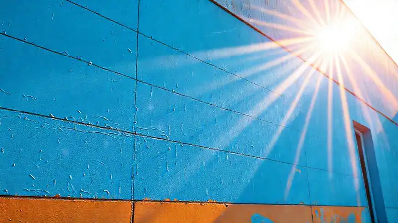 Pared exterior con textura y colores