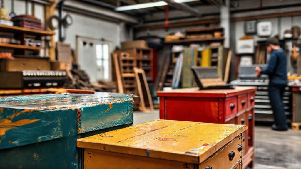 Artesano habilidoso crea muebles brillantes