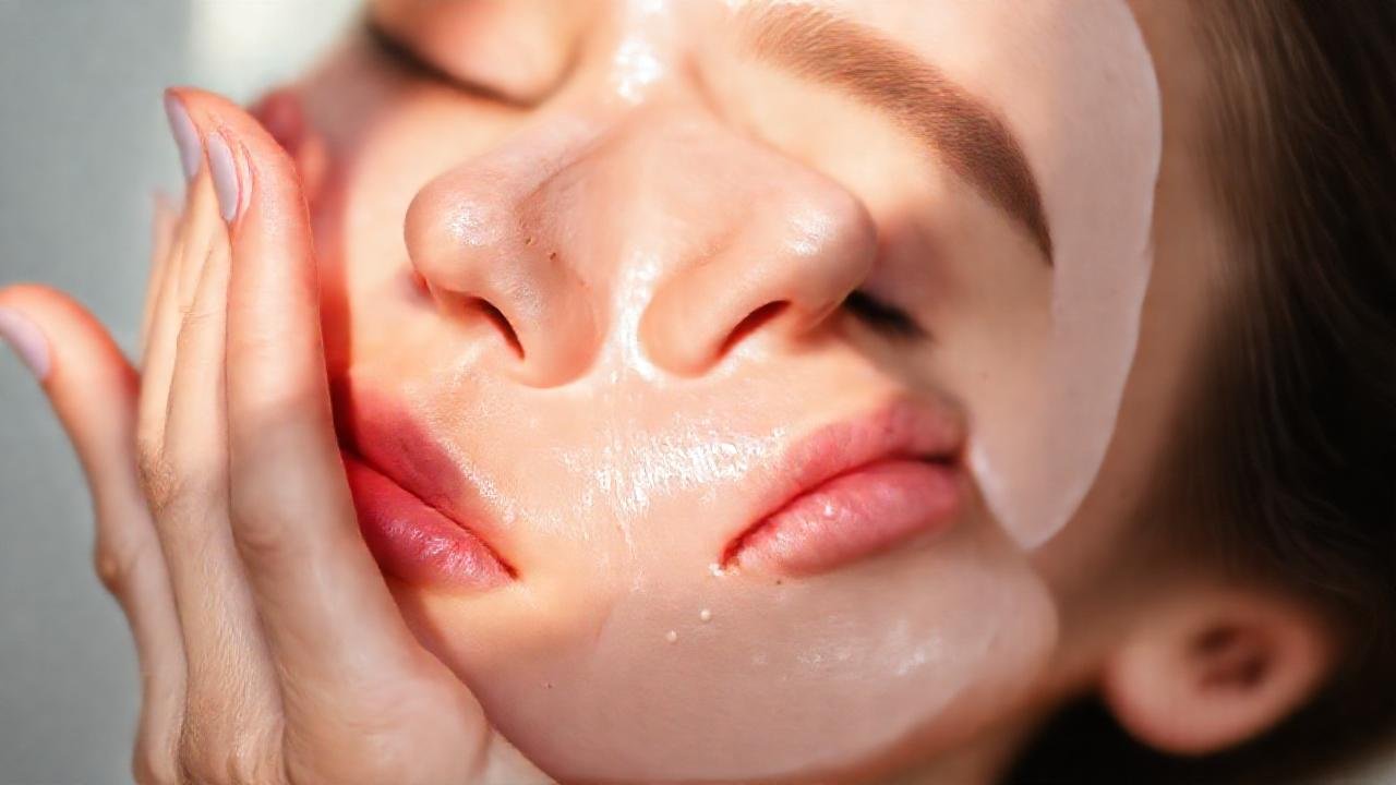 Mañana serena, rostro radiante y máscara