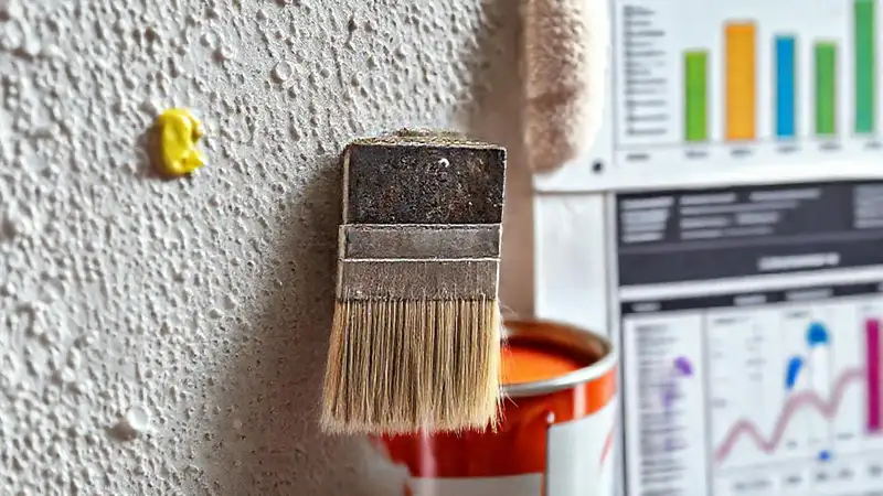 Pincel, pared, humedad, colores y ciencia