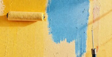 Pintura de pared con pinceladas vibrantes