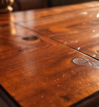 Una mesa antigua brilla con elegancia