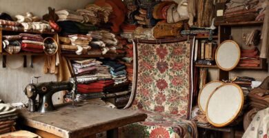 Un taller de costura vintage y acogedor