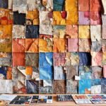 Artista crea un mural complejo y vibrante