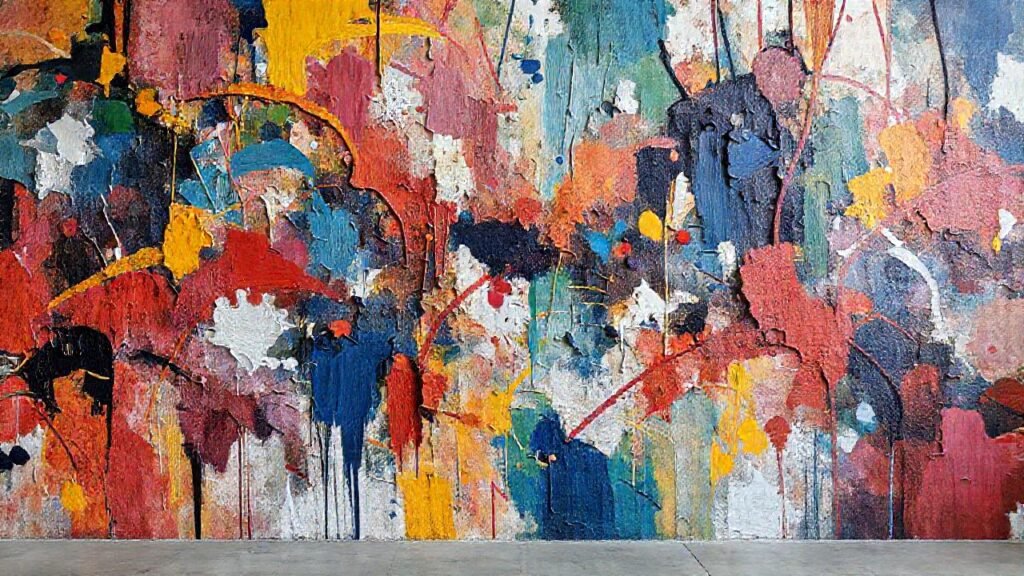 Un mural vibrante y caótico visual