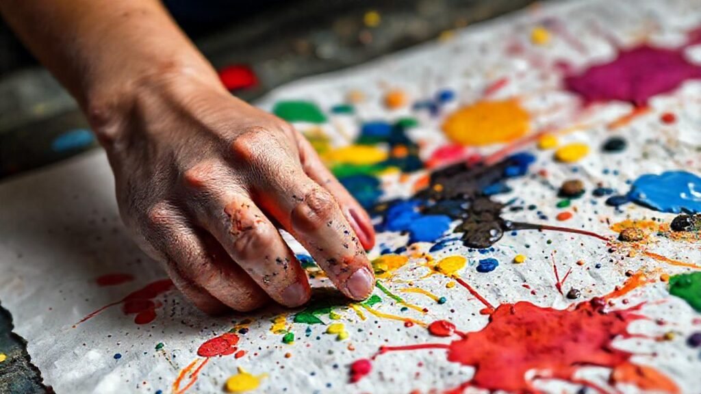 Pintura vibrante y caótica