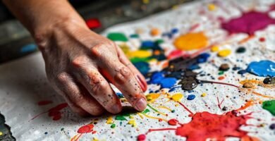 Pintura vibrante y caótica