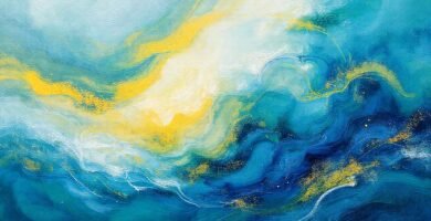 Un paisaje sereno y vibrante en colores