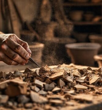 Restaurando antigüedades con delicada precisión