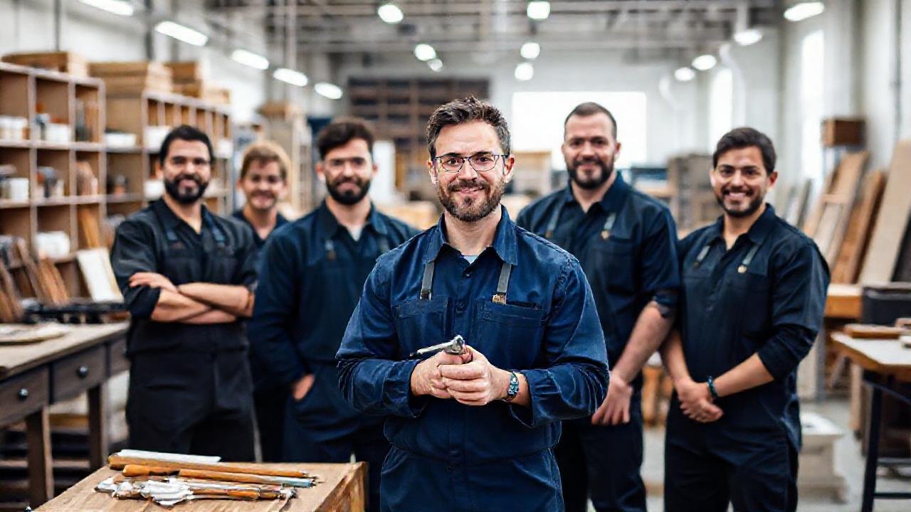 Un taller profesional muestra productos detallados