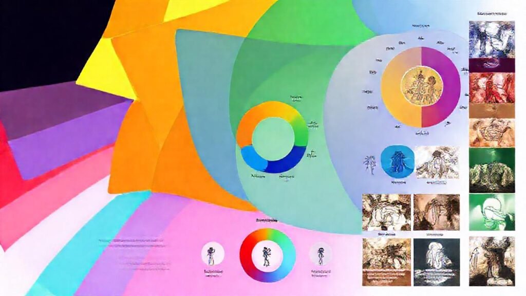 Colores vibrantes expresan emociones y conceptos