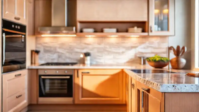 Cocina moderna cálida y protegida
