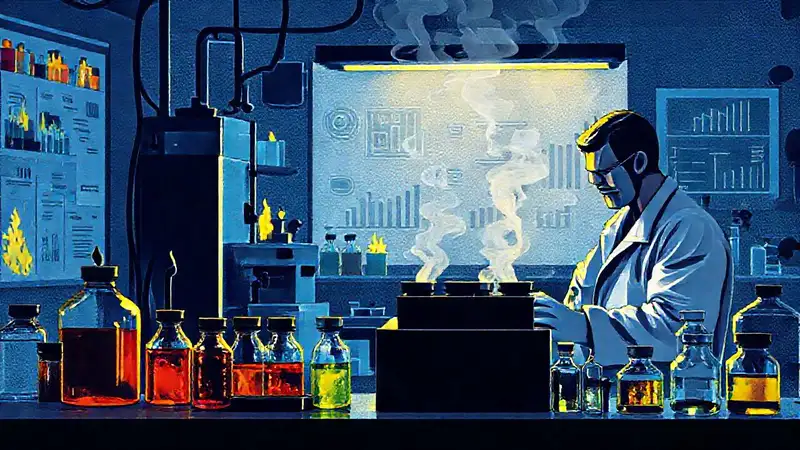 Pruebas de fuego en laboratorio científico