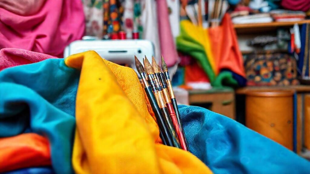 Un estudio creativo borda colores vibrantes