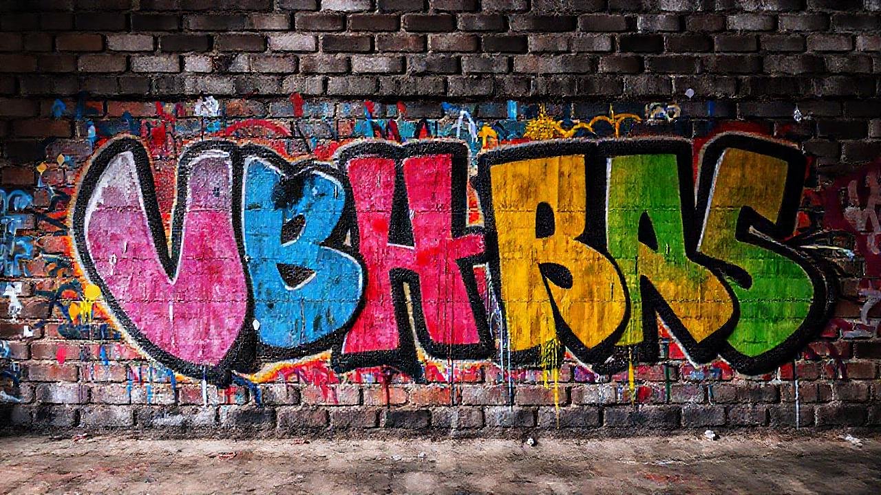 Graffiti vibrante en muro urbano