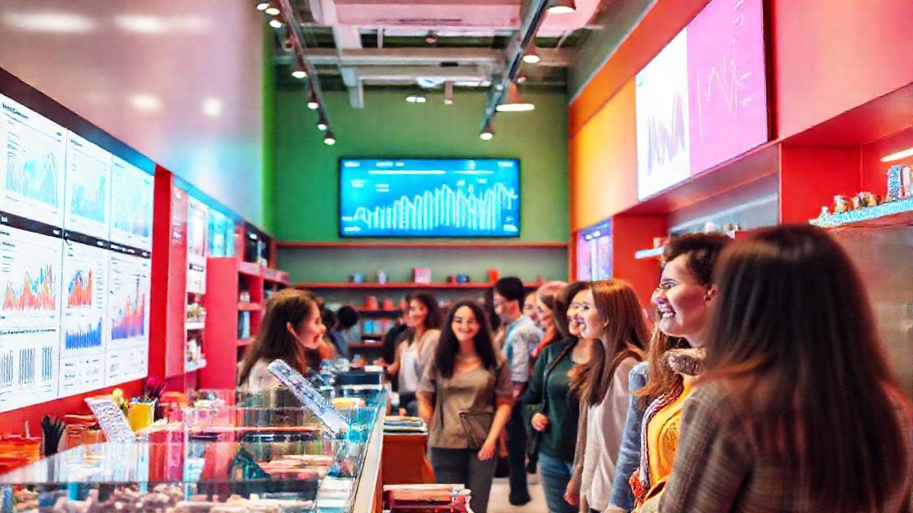 La tienda refleja alegría y datos