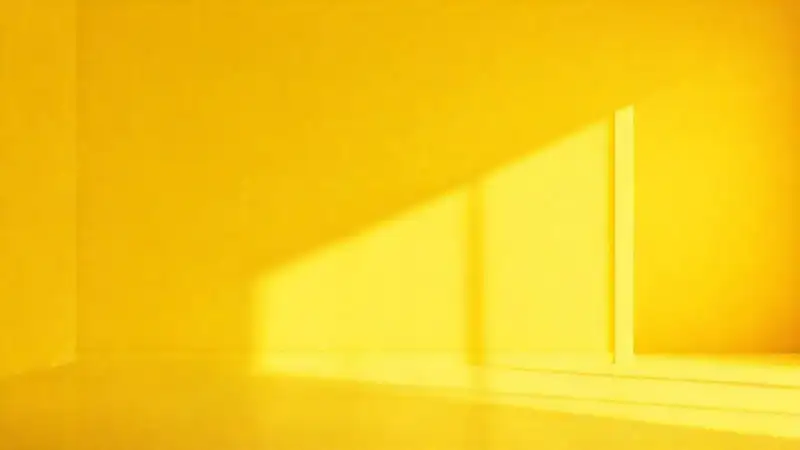 Un estudio minimalista exhibe colores vibrantes
