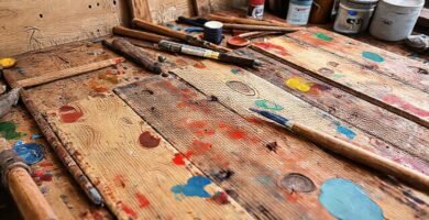 El taller crea obras coloridas y texturizadas