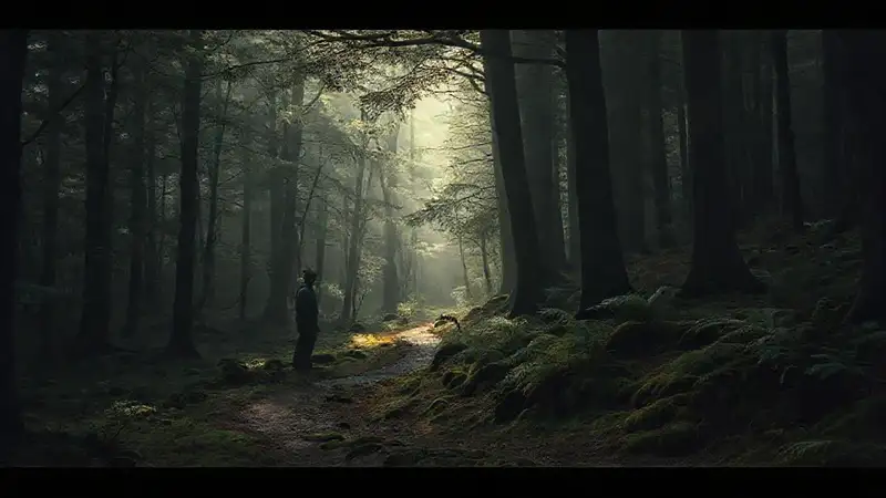 Un bosque sereno evoca quietud profunda