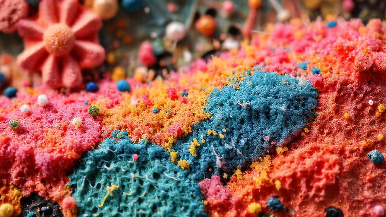 Un collage alegre y vibrante