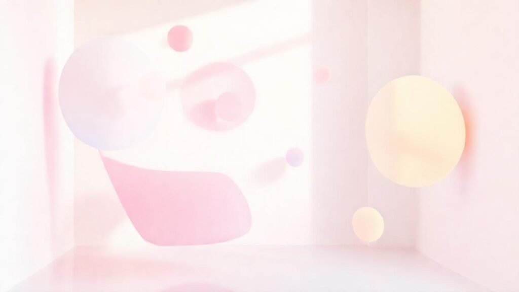 Un salón etéreo y minimalista pastel