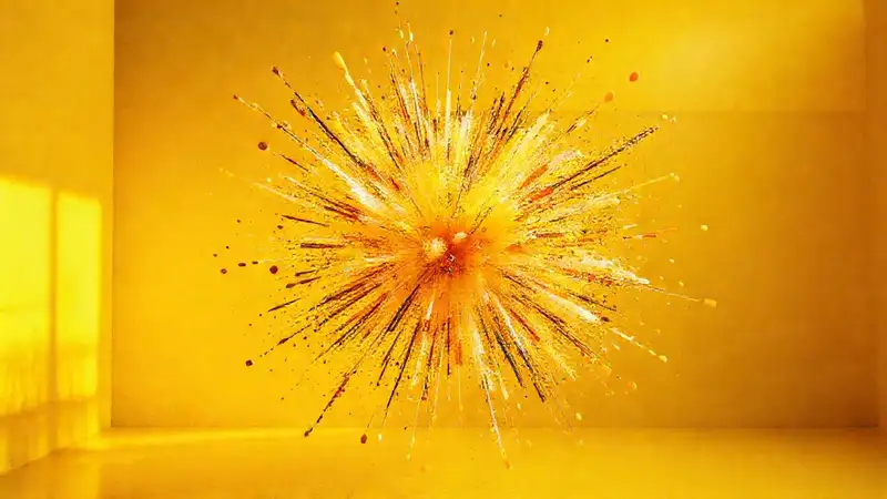 Un estudio amarillo vibrante y artístico