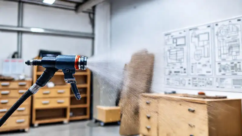 Pintura electrostática: diseño industrial moderno y limpio