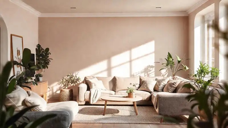 Un salón sereno y natural