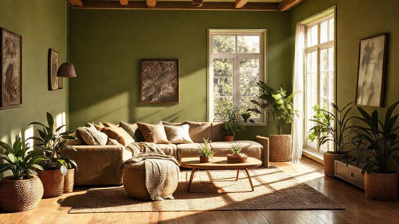 Un salón acogedor irradia calidez serena