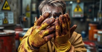Peligro químico en un entorno industrial