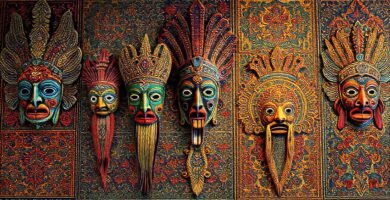 Arte tribal rico y vibrante