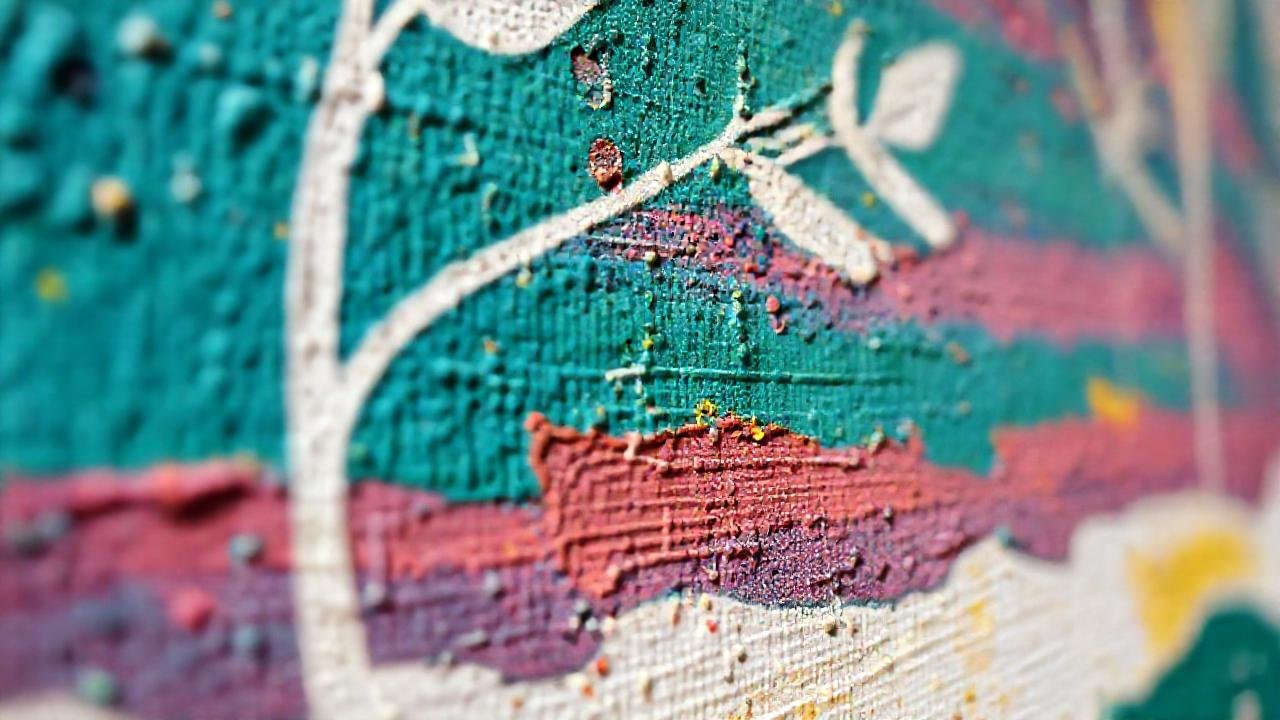 Pintura texturizada moderna, visualmente informativa