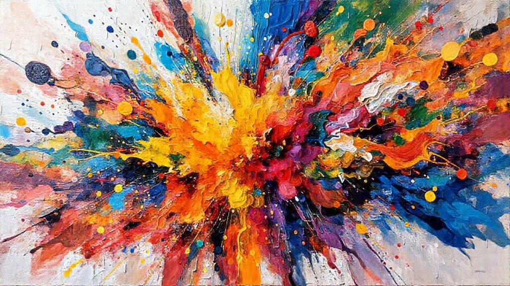 Pintura abstracta vibrante y dinámica