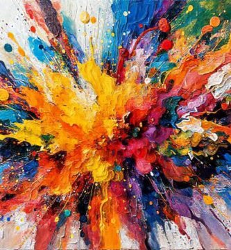 Pintura abstracta vibrante y dinámica