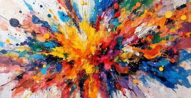 Pintura abstracta vibrante y dinámica