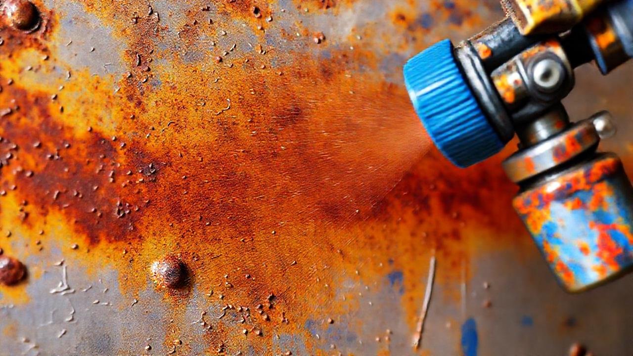 Textura oxidada metálica con pintura vibrante