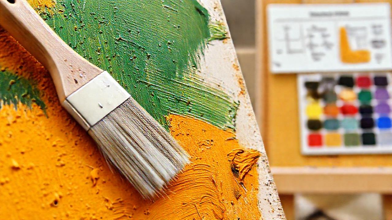 Un pintor frustrado crea con pincel