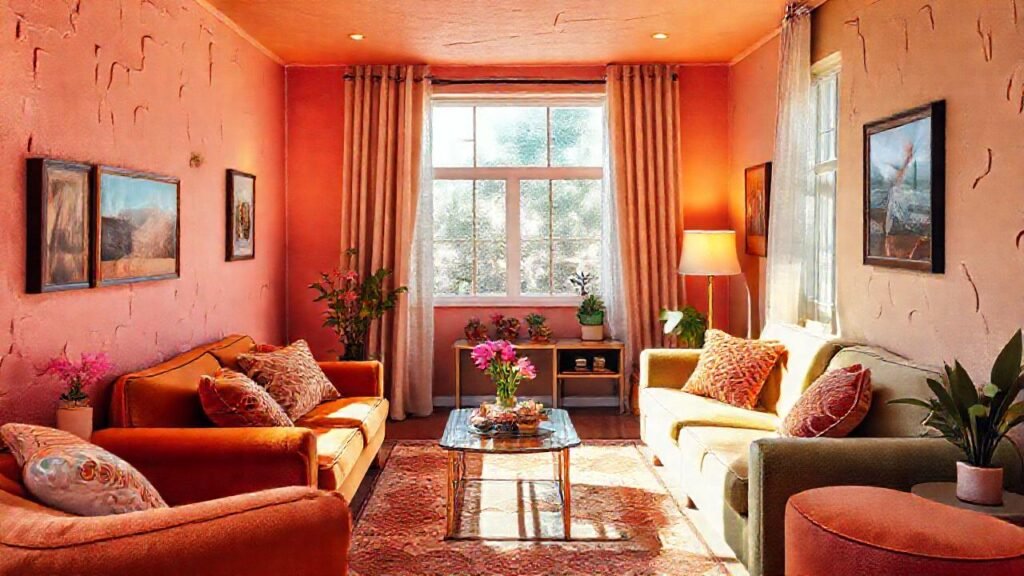 Un salón acogedor y colorista