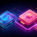 Diseño digital futurista y tridimensional vibrante